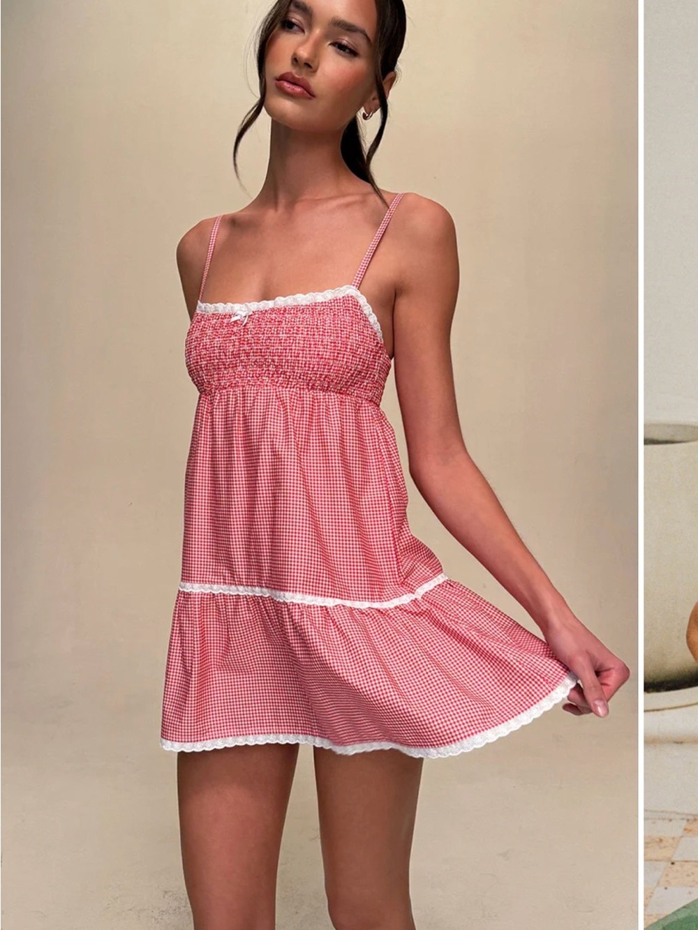 NWT Frankie’s Bikini baby gauze dress in ladybug gingham - Picture 1 of 5